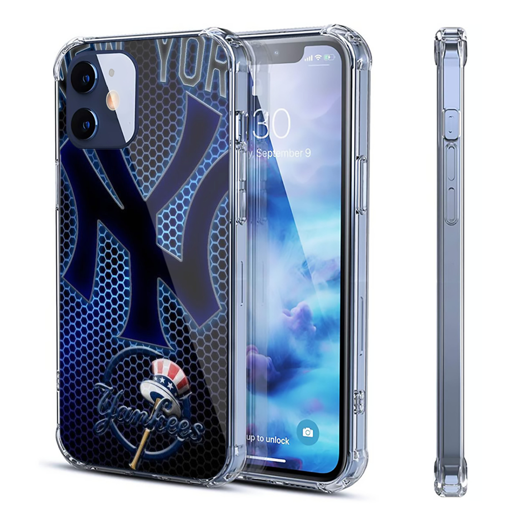 New York Yankees 319 Clear IPhone 12 Case – Soft TPU With UV Print – Enhanced Drop Protection, Precise Fit, Anti-Fingerprint, Customizable Design, Scratch-Resistant, Yellow-Resistant